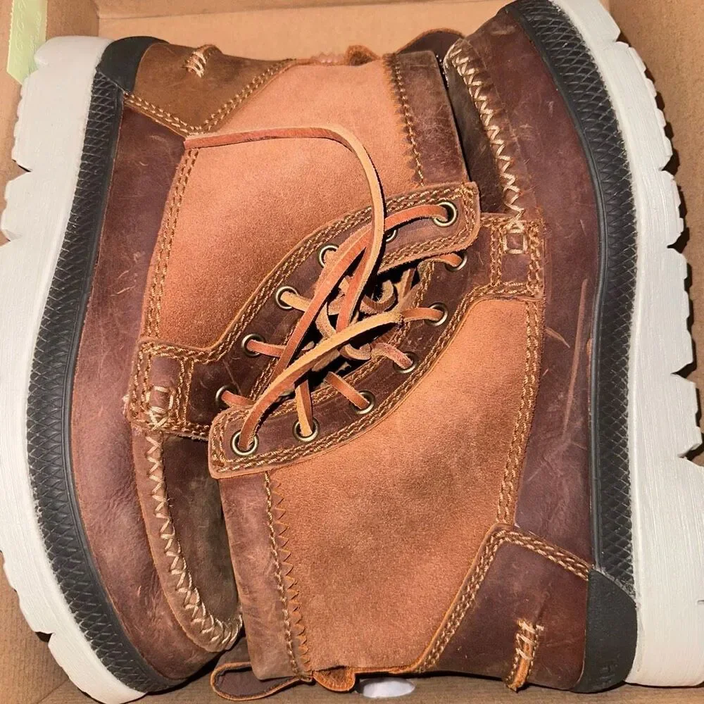 Manitobah $150 Mesa Moc Toe Sneaker Boots Copper Brown Mens 7 NEW